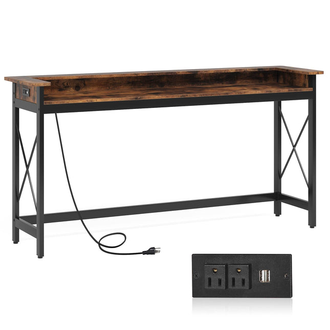 Industrial Console Table, Sofa Table, Tibesigns