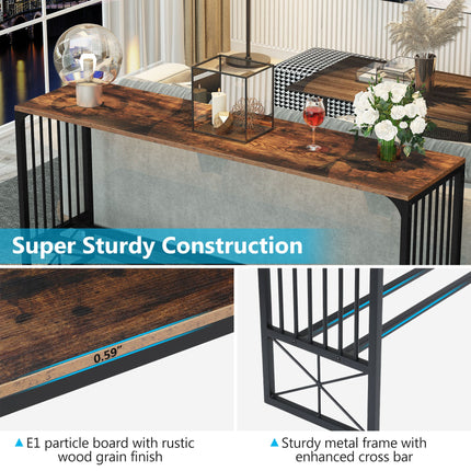 Tribesigns Console 70.9 inch Industrial Sofa Pub Table, Rustic Tribesigns, 6