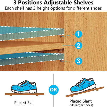 Tribesigns Shoe Cabinet, Slim Shoe Organizer with Adjustable Shelves and Open Shelf Tribesigns, 6