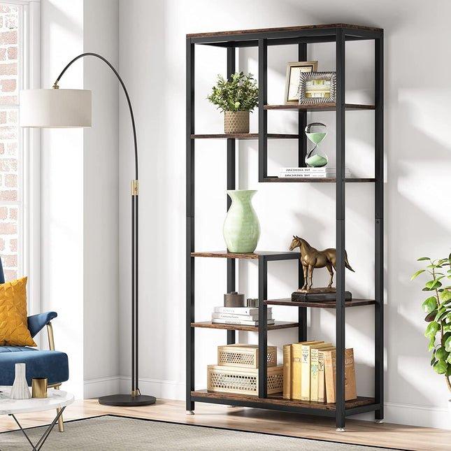 Bookshelf, 8-shelf Open Bookcase Storage Display Rack