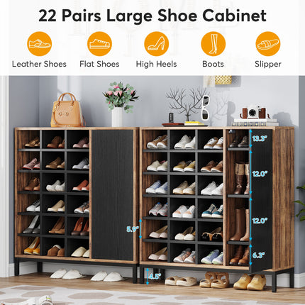 Tribesigns Shoe Cabinet, 6-Tier Shoe Rack with Doors & 23 Cubbies Tribesigns, 5
