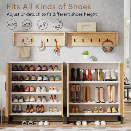 Tribesigns Shoe Cabinet, 5 Tier Shoe Organizer with Doors & Adjustable Shelves Tribesigns, 5