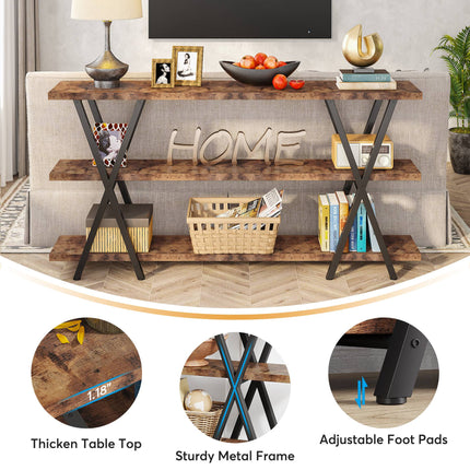 Tribesigns Console Table, 3-Tier Narrow Long Sofa Table with Storage Tribesigns, 5