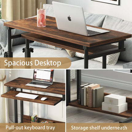 Portable Computer Desk, Height Adjustable Desk, Rolling Standing Desk Portable Desk, Tribesigns, 2