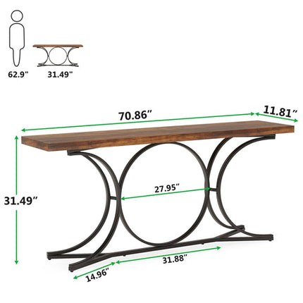 Tribesigns Console Table, 70.9" Extra Long Entryway Sofa Table with Metal Base Tribesigns, 7