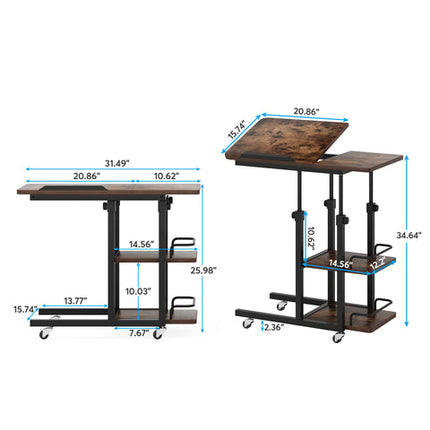 Tribesigns C Table, Mobile Side End Table with Tiltable Table Top & Storage Shelf Tribesigns, 7