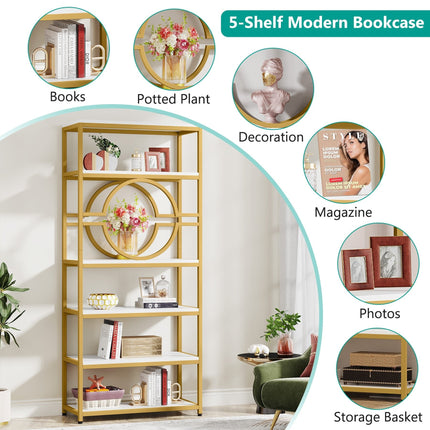 Tribesigns Bookshelf, 6-Tier Etagere Bookcase Freestanding Storage Shelf Tribesigns, 6