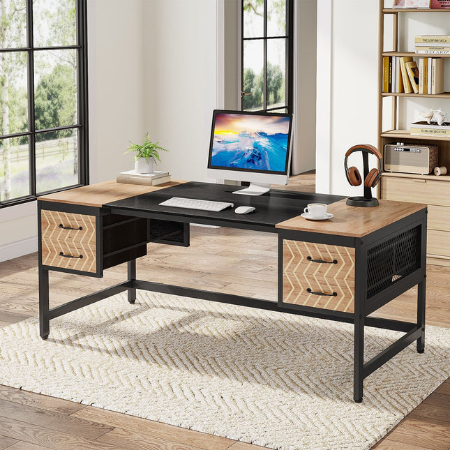 Tribesigns Computer Desk, 63-Inch Executive Desk Writing Table with 4 Storage Drawers Tribesigns