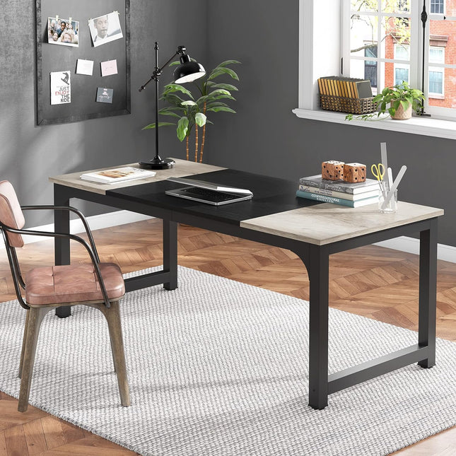 Modern Computer Desk, 70.8 x 31.5 inch, Large Office Desk, Computer Table Study Writing Desk, Tribesigns, 2