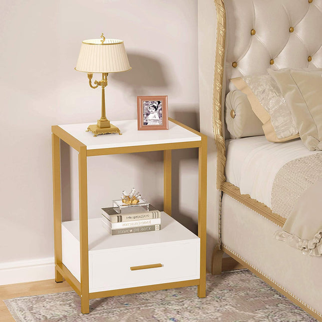 Tribesigns Nightstands, End Side Table with Drawer & Storage Shelf Tribesigns, 3