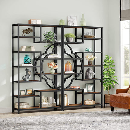 Tribesigns Bookshelf, 11-Shelves Staggered Etagere 75-Inch Tall Bookcase Tribesigns, 5
