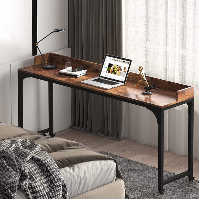 Tribesigns Overbed Table, Queen Size Mobile Computer Desk with Wheels Tribesigns, 3
