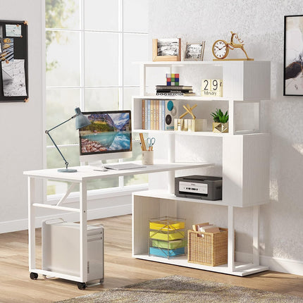 Modern L-Shaped Corner Desk with Storage