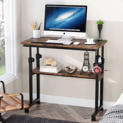 Standing Desk, Stand up desk, Ergonomic Desk, Portable Standing Desk, Height Adjustable Desk, Rolling Desk, Tribesigns, 3