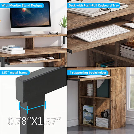 Tribesigns Computer Desk, Writing Desk with Push-Pull Keyboard Tray Tribesigns, 3