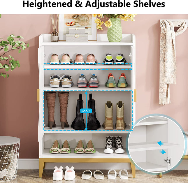 Tribesigns Shoe Cabinet, 25 Pair Shoe Rack Organizer with Adjustable Shelves & Doors Tribesigns, 5