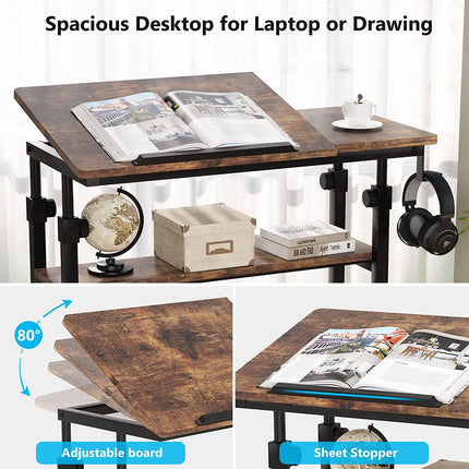 Standing Desk, Stand up desk, Ergonomic Desk, Portable Standing Desk, Height Adjustable Desk, Rolling Desk, Tribesigns, 7