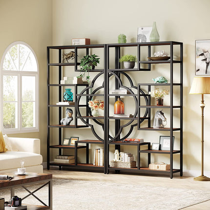Tribesigns Bookshelf, 11-Shelves Staggered Etagere 75” Tall Bookcase Tribesigns, 6