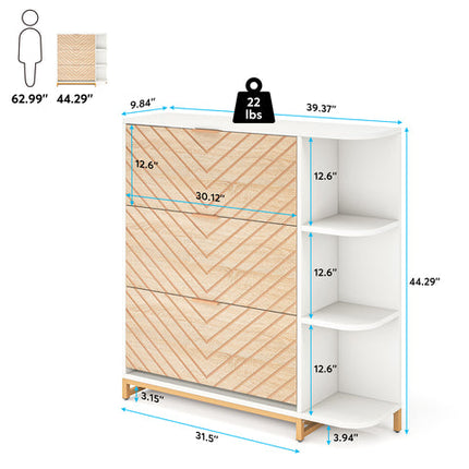 Tribesigns Shoe Cabinet, Modern 24 Pair Shoe Rack Organizer with Doors & Shelves Tribesigns, 6