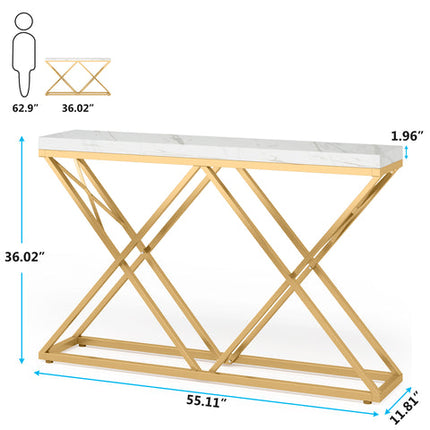 Tribesigns Console Table, 55" Modern Entryway Sofa Table with Gold Metal Legs Tribesigns, 6