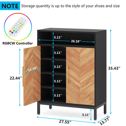 Shoe Cabinet, 5-Tier Shoe Racks with Led Light