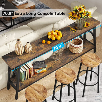Tribesigns Console Table, 70.8” Sofa Tables Entryway Table with 2 Tier Wood Shelves Tribesigns, 6
