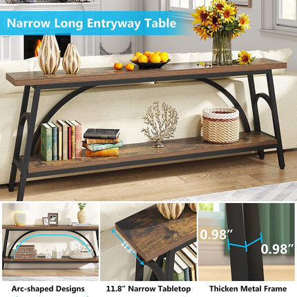 Tribesigns Console Table, 70.8” Sofa Tables Entryway Table with 2 Tier Wood Shelves Tribesigns, 5