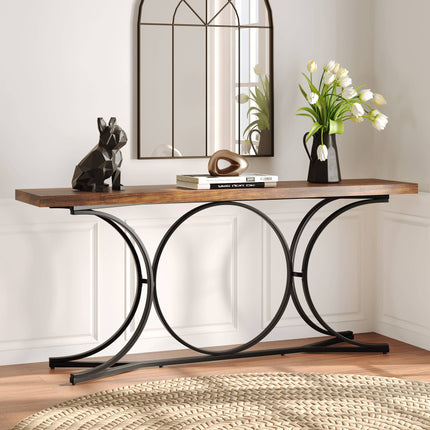 Tribesigns Console Table, 70.9-Inch Extra Long Entryway Sofa Table with Metal Base Tribesigns, 4