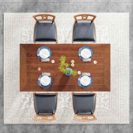 Tribesigns Dining Table, 55" Rectangular Kitchen Table with Solid Wood Veneer Tribesigns, 5