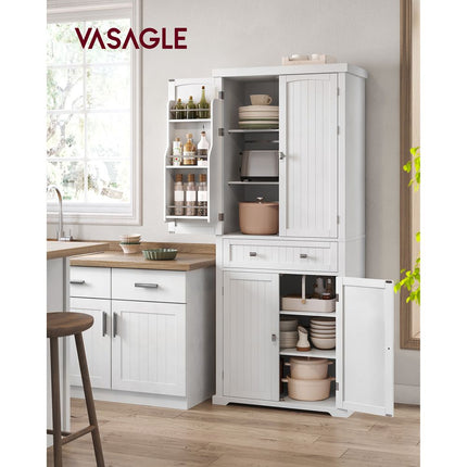 Kitchen Pantry Cabinet, 72 Inch, White, Vasagle