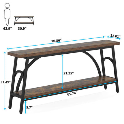 Tribesigns Console Table, 70.8” Sofa Tables Entryway Table with 2 Tier Wood Shelves Tribesigns, 7
