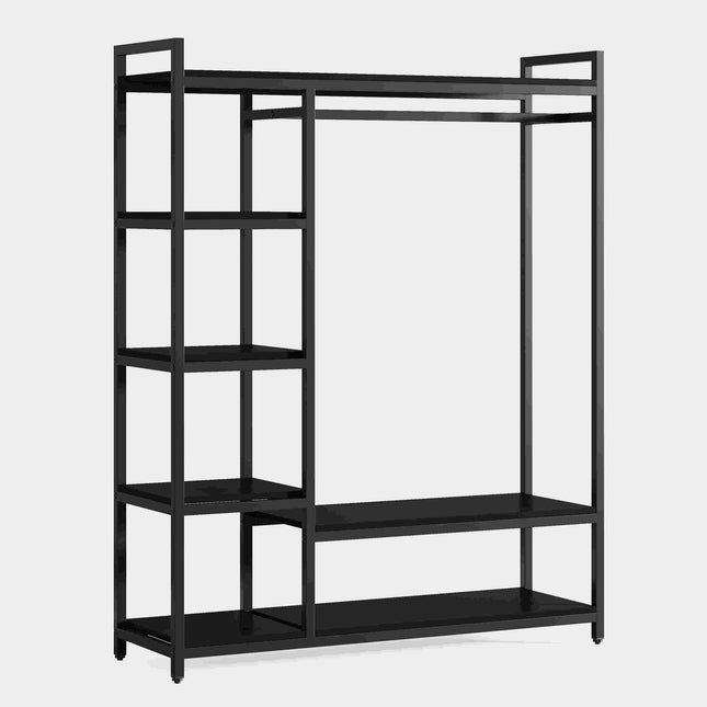 Closet Organizer, Wardrobe Clothes Organizer, Freestanding Closet Organizer, Portable Garment Rack, Black, Tribesigns, 2
