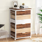 Tribesign - 6 Drawer Chest, Wood Storage Dresser Cabinet with Wheels