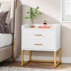 Nightstand, Modern 2-Drawer Bedside, Table Wood, Sofa End Table