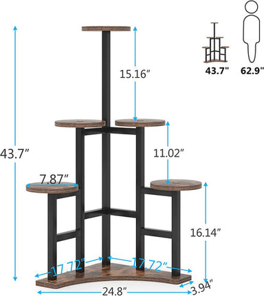 Corner Plant Stand, 6 Tiered Plant Shelf Flower Stand