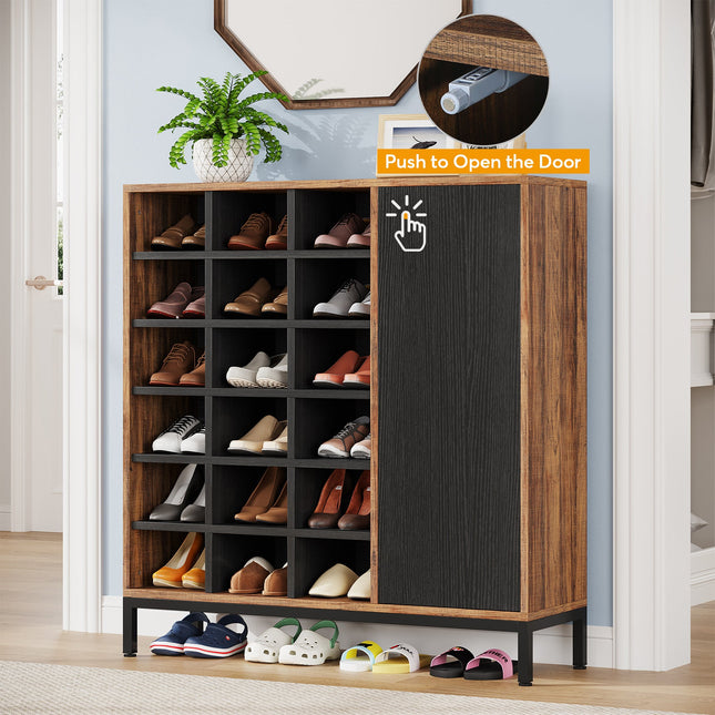 Tribesigns Shoe Cabinet, 6-Tier Shoe Rack with Doors & 23 Cubbies Tribesigns