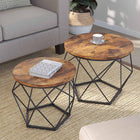VASAGLE - Nesting Table Set of 2, Coffee Table with Steel Frame, Side End Table
