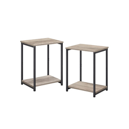 VASAGLE - End Tables Set of 2, Side Tables with Storage Shelf, Slim Night Tables