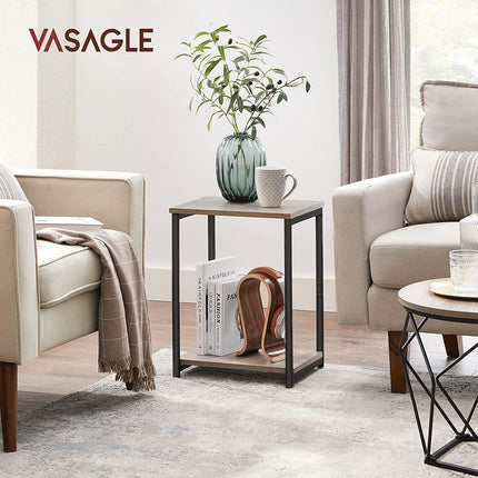 VASAGLE - End Tables Set of 2, Side Tables with Storage Shelf, Slim Night Tables