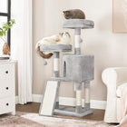 FEANDREA - Cat Tree, Cat Tower, 45.3-Inch Cat Condo with Scratching Posts, Ramp, 2 Plush Perches, Cat Cave, for Small Spaces