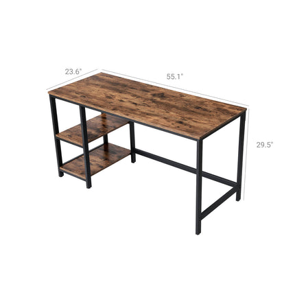 Industrial Computer Writing Desk, 55 Inches Office Study Desk for Laptops
