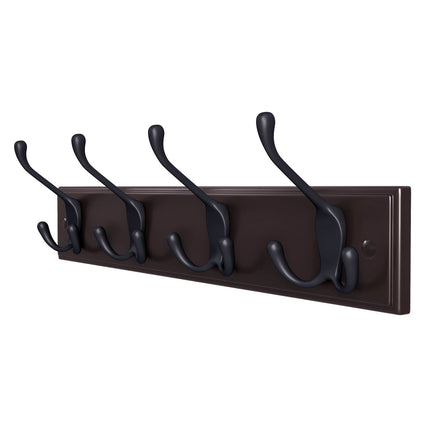 Wall Mounted Coat Rack,  with 4 Tri-Hooks