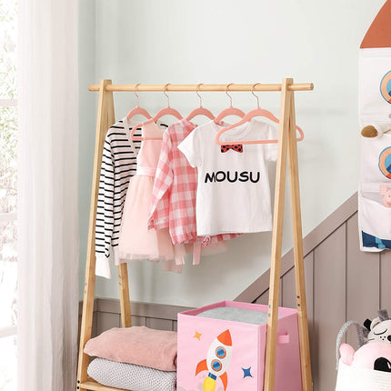 SONGMICS - Baby Hangers Pack of 50, Children’s Hangers for Closet with Rose Gold Hooks, Premium Velvet Hangers for Nursery, Light Pink