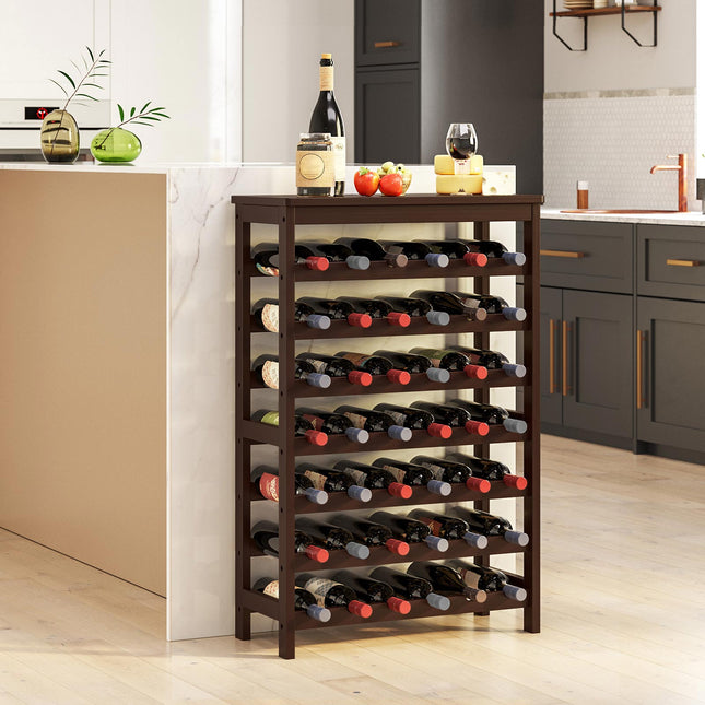 Wine cellar rack, bamboo with Table Top for display your wine.