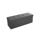 SONGMICS - 43.3 Inches Storage Ottoman Bench, Folding Storage Chest, Footstool with Flip-up Lid, Padded Seat, 31.7 Gal, Up to 660 lb, Dark Gray