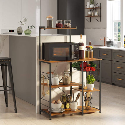 Rack with Shelves, Kitchen Shelf with Wire Basket, Vasagle