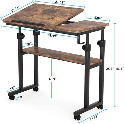 Standing Desk, Stand up desk, Ergonomic Desk, Portable Standing Desk, Height Adjustable Desk, Rolling Desk, Tribesigns, 6