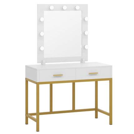 Makeup Vanity, Dressing Table with 9 Lights, 2 Drawers