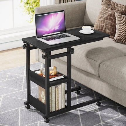 C Table, Mobile End Table Height Adjustable Bedside Table