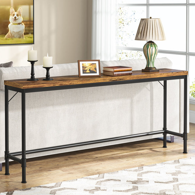 Narrow Console Table, 71-Inch  Extra Long Industrial Hallway Table
